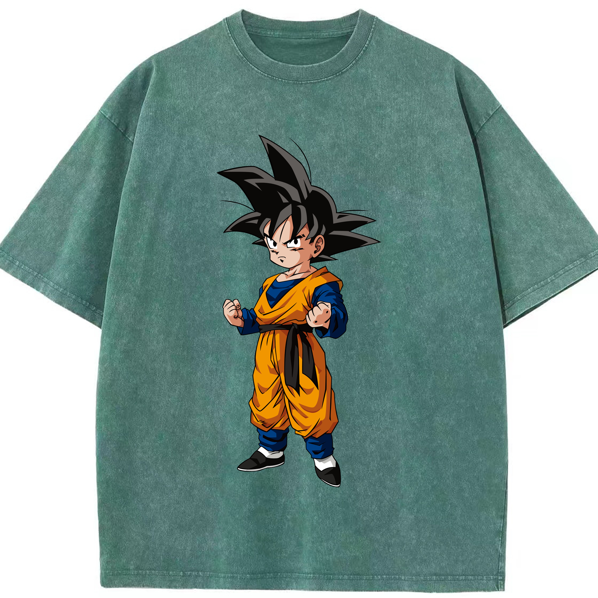 （画像用） ドラゴンボール 孫悟空（そん ごくう）Son Goku カカロット DRAGON BALL Kakarotto 綿100% ヴィンテージ風 半袖Tシャツ（フロントプリント）